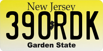 NJ license plate 390RDK