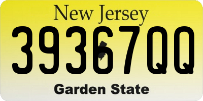 NJ license plate 39367QQ