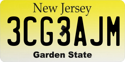 NJ license plate 3CG3AJM