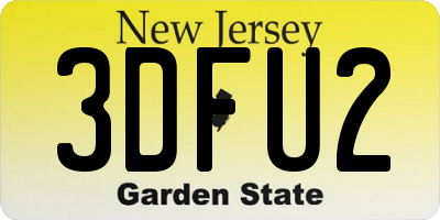 NJ license plate 3DFU2