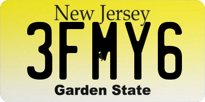 NJ license plate 3FMY6
