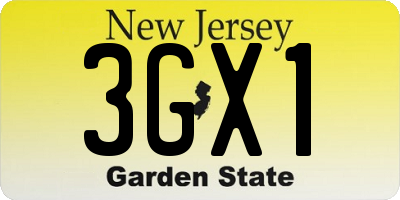 NJ license plate 3GX1