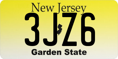 NJ license plate 3JZ6