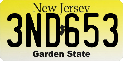 NJ license plate 3ND653