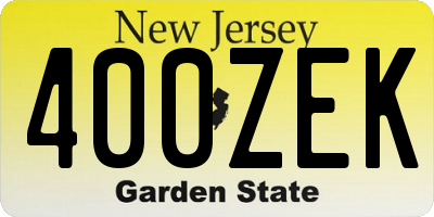 NJ license plate 400ZEK