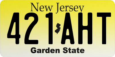 NJ license plate 421AHT