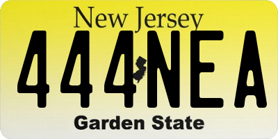 NJ license plate 444NEA