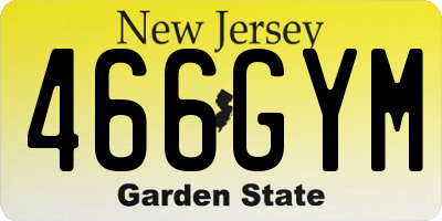 NJ license plate 466GYM