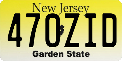 NJ license plate 470ZID