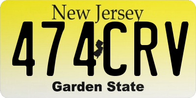 NJ license plate 474CRV