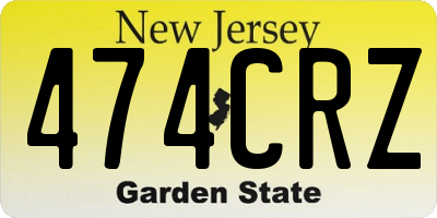 NJ license plate 474CRZ