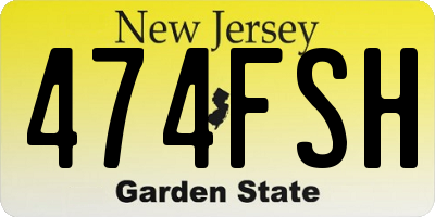 NJ license plate 474FSH