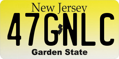 NJ license plate 47GNLC