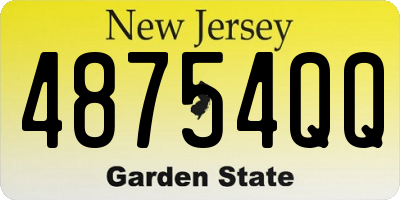 NJ license plate 48754QQ