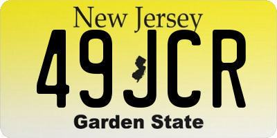 NJ license plate 49JCR