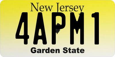 NJ license plate 4APM1