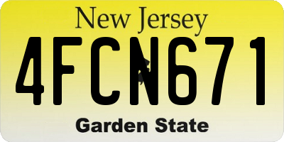 NJ license plate 4FCN671