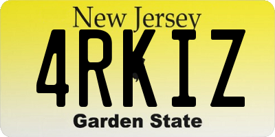 NJ license plate 4RKIZ