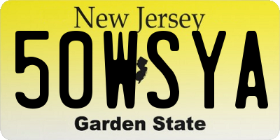 NJ license plate 50WSYA