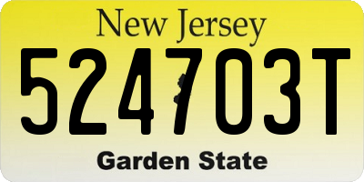 NJ license plate 524703T