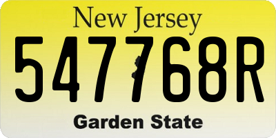 NJ license plate 547768R