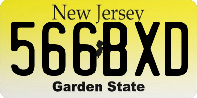 NJ license plate 566BXD