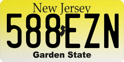 NJ license plate 588EZN