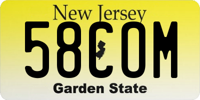 NJ license plate 58COM