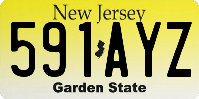 NJ license plate 591AYZ