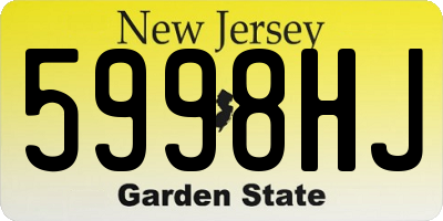 NJ license plate 5998HJ