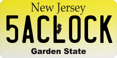 NJ license plate 5ACLOCK