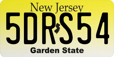 NJ license plate 5DRS54