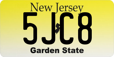 NJ license plate 5JC8