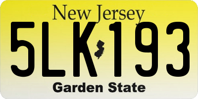 NJ license plate 5LK193