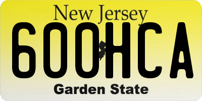 NJ license plate 600HCA