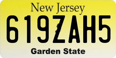 NJ license plate 619ZAH5