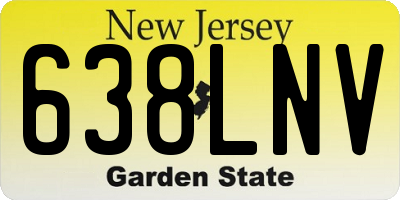 NJ license plate 638LNV