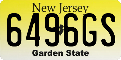 NJ license plate 6496GS