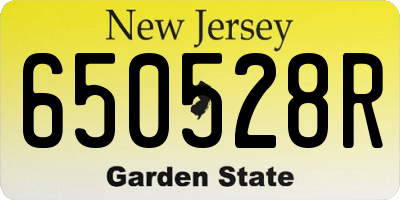 NJ license plate 650528R