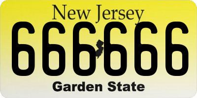 NJ license plate 666666