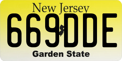 NJ license plate 669DDE