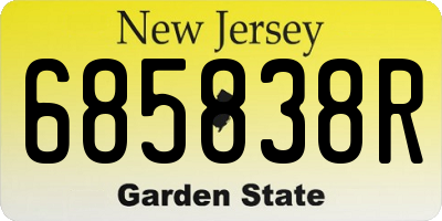 NJ license plate 685838R