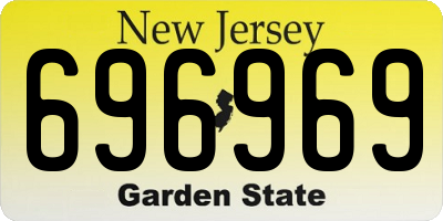 NJ license plate 696969