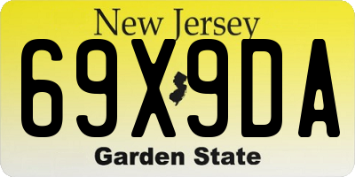 NJ license plate 69X9DA