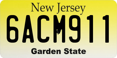 NJ license plate 6ACM911