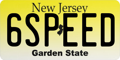 NJ license plate 6SPEED