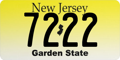 NJ license plate 7222