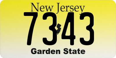 NJ license plate 7343