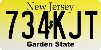 NJ license plate 734KJT