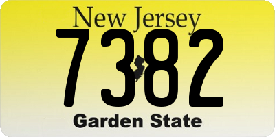 NJ license plate 7382